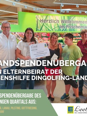 Pfandspendenübergabe an den Elternbeirat der Lebenshilfe Dingolfing-Landau